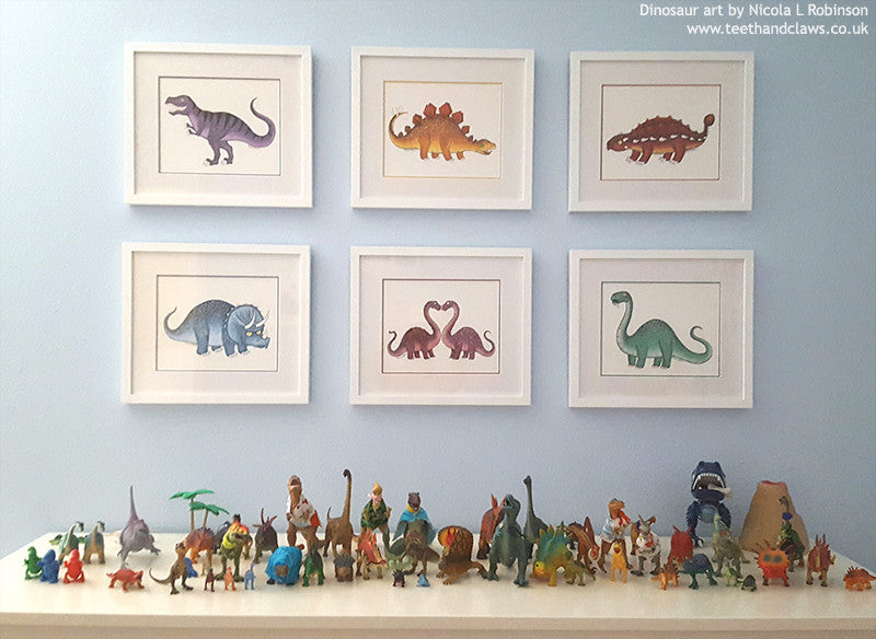 Dinosaur prints in a dinosaur bedroom!