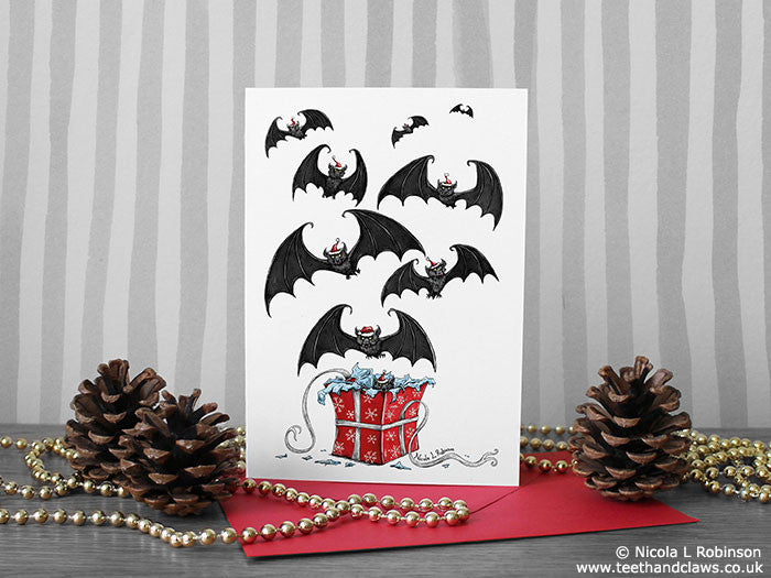 Gothic Christmas Cards - Inky Bats! Alternative Christmas Cards