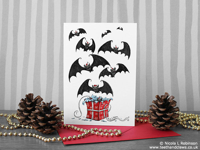 Gothic Christmas Cards - Inky Bats! Alternative Christmas Cards