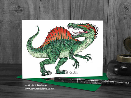 Spinosaurus Card © Nicola L Robinson | www.teethandclaws.co.uk