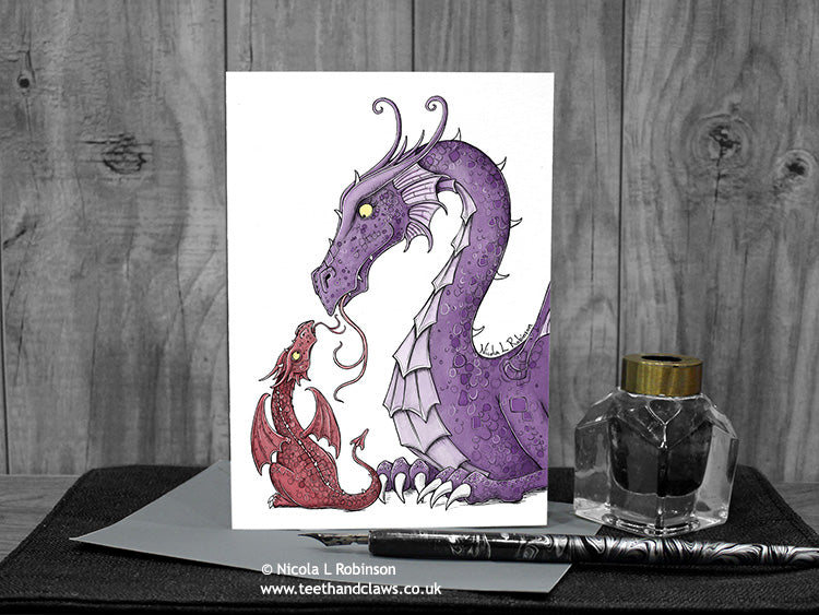 Dragon Mother Card - Greeting Card © Nicola L Robinson | Teeth and Claws