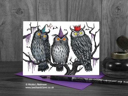 Owls Birthday Card - Teeth and Claws © Nicola_L_Robinson