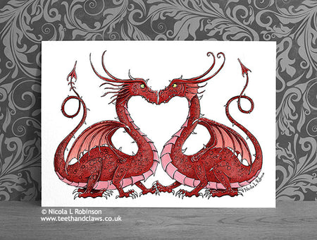 Dragon Wedding Print - Dragon Love © Nicola L Robinson | Teeth and Claws www.teethandclaws.co.uk