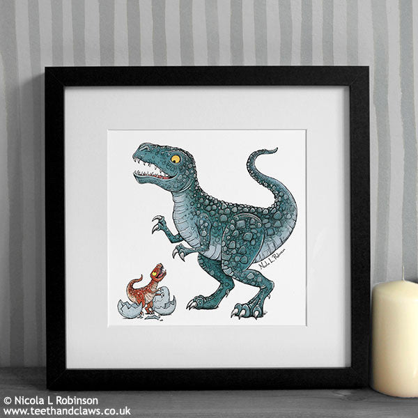 Dinosaur Dad Nursery Art Print © Nicola L Robinson www.teethandclaws.co.uk