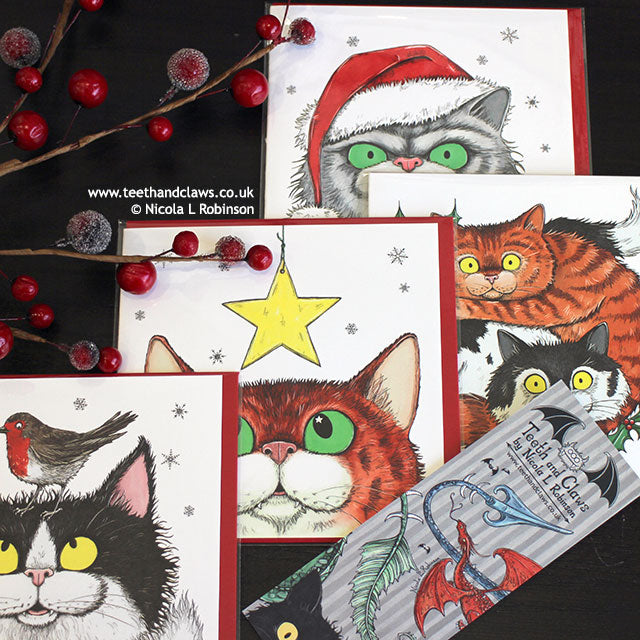 Cat Christmas Cards © Nicola L Robinson | Teeth and Claws
