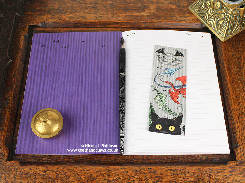 Black cat gothic notebook Journal UK @ Nicola L Robinson | Teeth and Claws