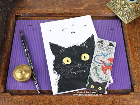 Black cat gothic notebook Journal UK @ Nicola L Robinson | Teeth and Claws
