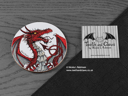 Red roaring dragon coaster © Nicola L Robinson www.teethandclaws.co.uk