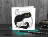 Black and White Persian Greeting Card © Nicola L Robinson | Teeth and Claws