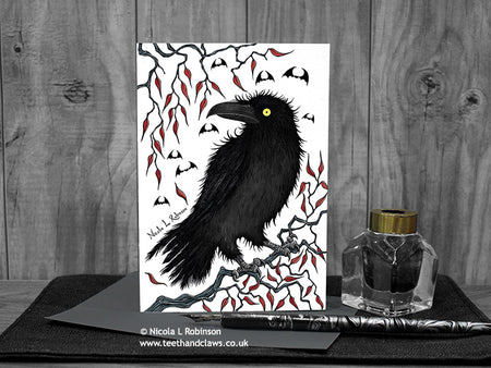 Gothic Crow Card © Nicola L Robinson | Teeth and Claws