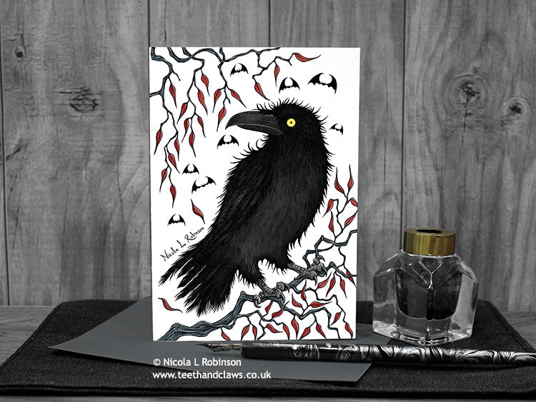 Gothic Crow Card © Nicola L Robinson | Teeth and Claws