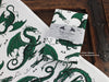 Green Dragon Tea Towel © Nicola L Robinson www.teethandclaws.co.uk
