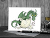Green Dragon New Baby Card © Nicola L Robinson | Teeth and Claws
