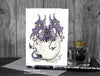 Purple Dragon Twins New Baby Card © Nicola L Robinson | Teeth and Claws