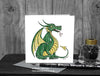 Green Dragon Greeting Card - Square © Nicola L Robinson | Teeth and Claws