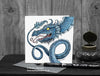 Blue Dragon Greeting Card - Serpent Monster © Nicola L Robinson | Teeth and Claws