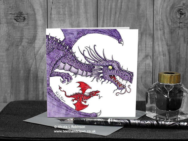 Flying Dragons Card © Nicola L Robinson | Teeth and Claws