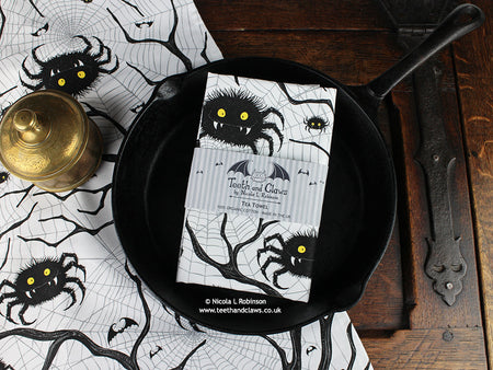 Spiders Organic Cotton Tea Towel © Nicola L Robinson | Teeth and Claws