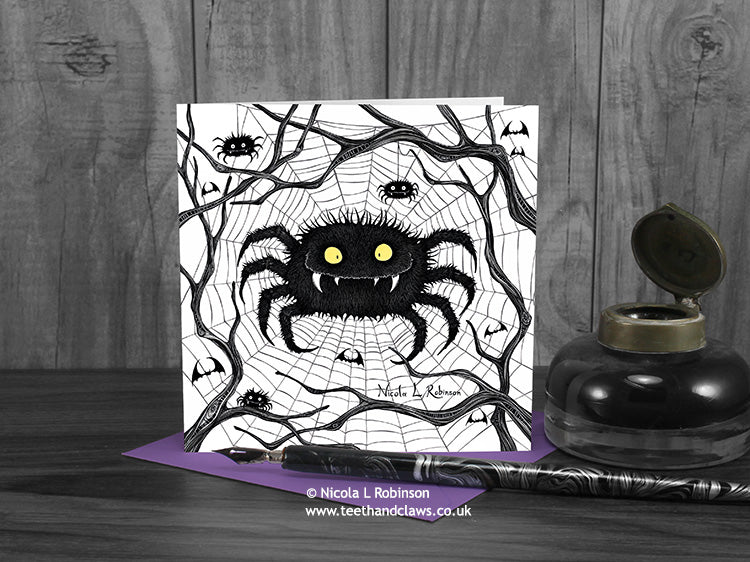 Spider Greeting Card - Gothic Card © Nicola L Robinson | Teeth and Claws