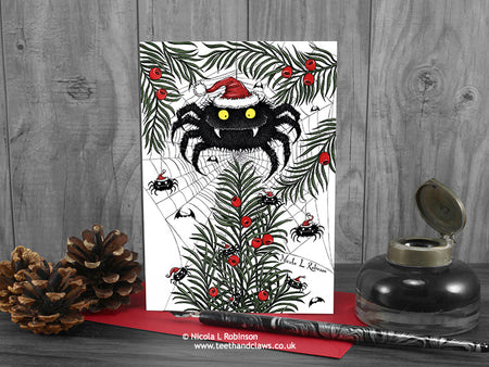 Spider Christmas Cards - Gothic Christmas © Nicola L Robinson | Teeth and Claws