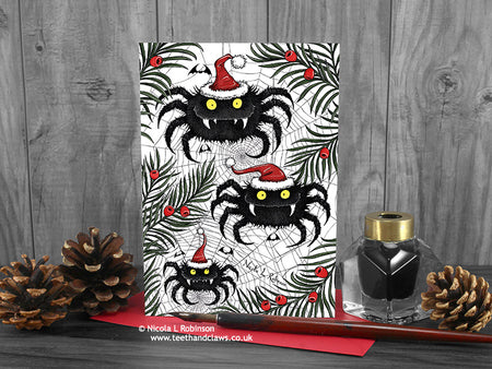Spider Christmas Cards - Gothic Christmas © Nicola L Robinson | Teeth and Claws