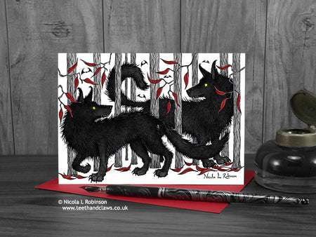 Wolves Card - Love Card © Nicola L Robinson | Teeth and Claws