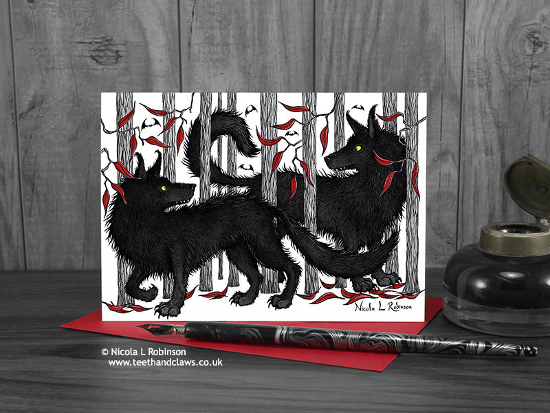 Wolves Card - Love Card © Nicola L Robinson | Teeth and Claws