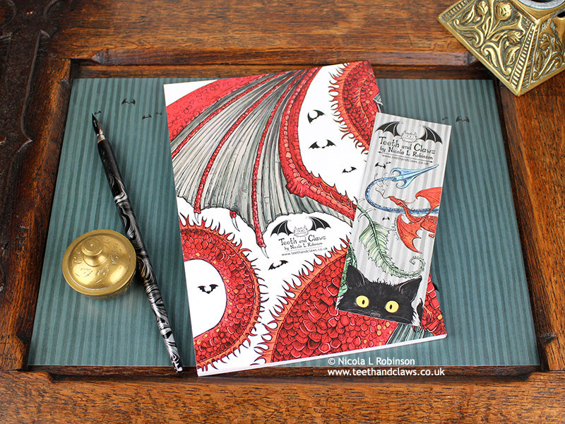 Red Dragon Note Book Journal Made in the UK © Nicola L Robinson | Teeth and Claws