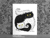 Black and White Persian Cats - Cat Decor Gift - Art Print © Nicola L Robinson | Teeth and Claws www.teethandclaws.co.uk