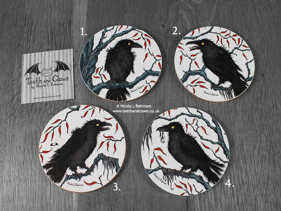 Crow Coaster 1 - Attentive Crow