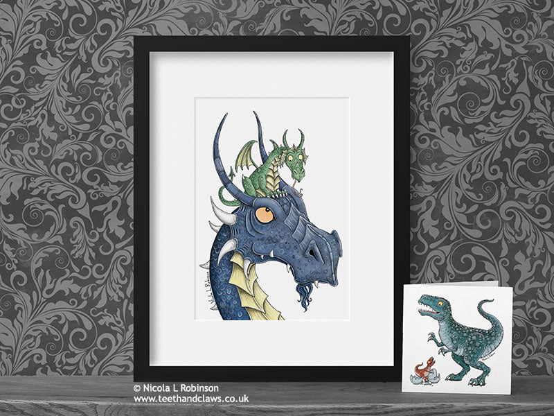 Dragon Nursery Art Print - Daddy Dragon © Nicola L Robinson | Teeth and Claws www.teethandclaws.co.uk