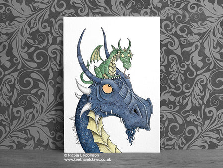 Dragon Nursery Art Print - Daddy Dragon © Nicola L Robinson | Teeth and Claws www.teethandclaws.co.uk