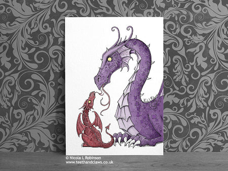 Dragon Nursery Art Print - Mother Dragon © Nicola L Robinson | Teeth and Claws www.teethandclaws.co.uk