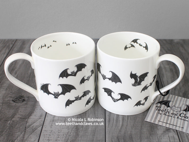 Bat Mug - English Fine Bone China Mug © Nicola L Robinson | Teeth and Claws