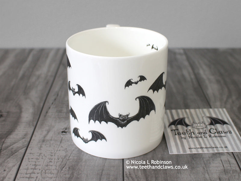 Bat Mug - English Fine Bone China Mug © Nicola L Robinson | Teeth and Claws