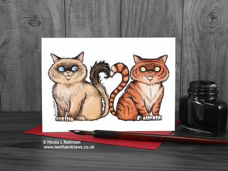 Cat Valentine / Wedding / Anniversary Card © Nicola L Robinson | Teeth and Claws