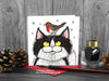 Cat Christmas Card - Cat and Robin © Nicola L Robinson | Teeth and Claws