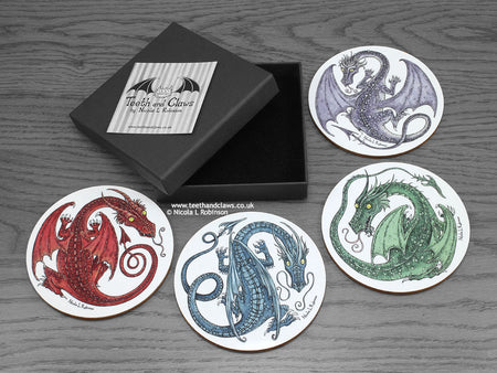 Dragon Drink Coasters © Nicola L Robinson www.teethandclaws.co.uk Gift Barware