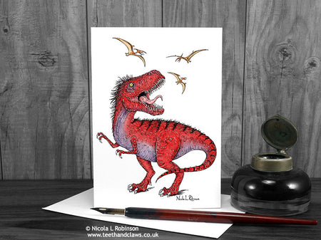 Tyrannosaurus Card © Nicola L Robinson | www.teethandclaws.co.uk