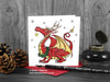 Dragon Christmas Card - Red Dragon - Square © Nicola L Robinson | Teeth and Claws