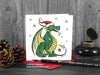 Dragon Christmas Card - Green Dragon - Square © Nicola L Robinson | Teeth and Claws