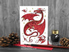 Red Dragon Christmas Cards - Set of 6 © Nicola L Robinson | Teeth and Claws