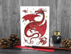 Dragon Christmas Card - Big Red Dragon © Nicola L Robinson | Teeth and Claws