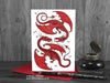 Two Red Dragons Love Card © Nicola L Robinson | Teeth and Claws