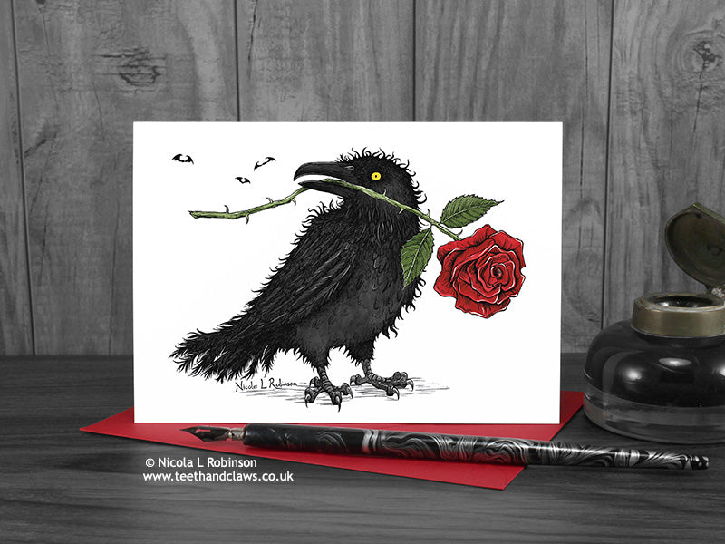 Raven Card - Love Card © Nicola L Robinson | Teeth and Claws