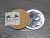 Dark Inky Dragon Coaster back | © Nicola L Robinson | www.teethandclaws.co.uk