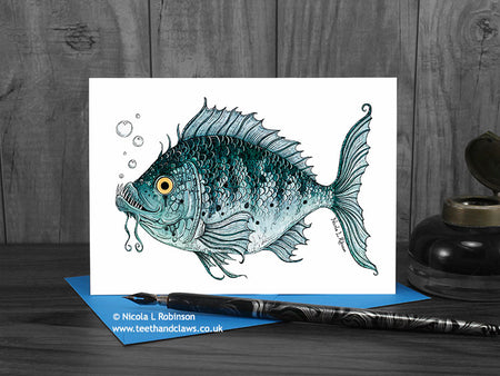 Fish Greeting Card - Nautical card © Nicola L Robinson | Teeth and Claws
