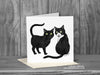 Black and white Cats - Nubia and Oliver - Cat Card © Nicola L Robinson | Teeth and Claws