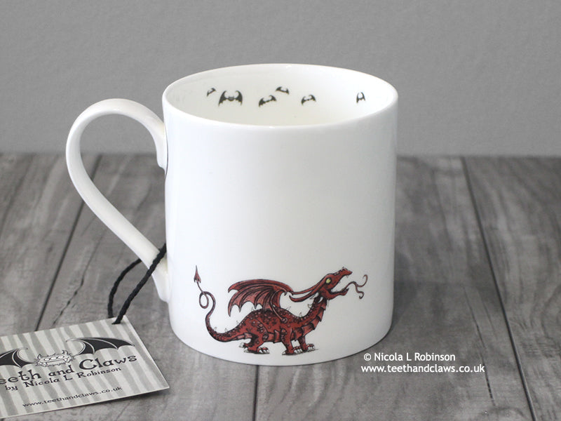 Dragon mug. English Fine Bone China Mother Dragon © Nicola L Robinson | Teeth and Claws