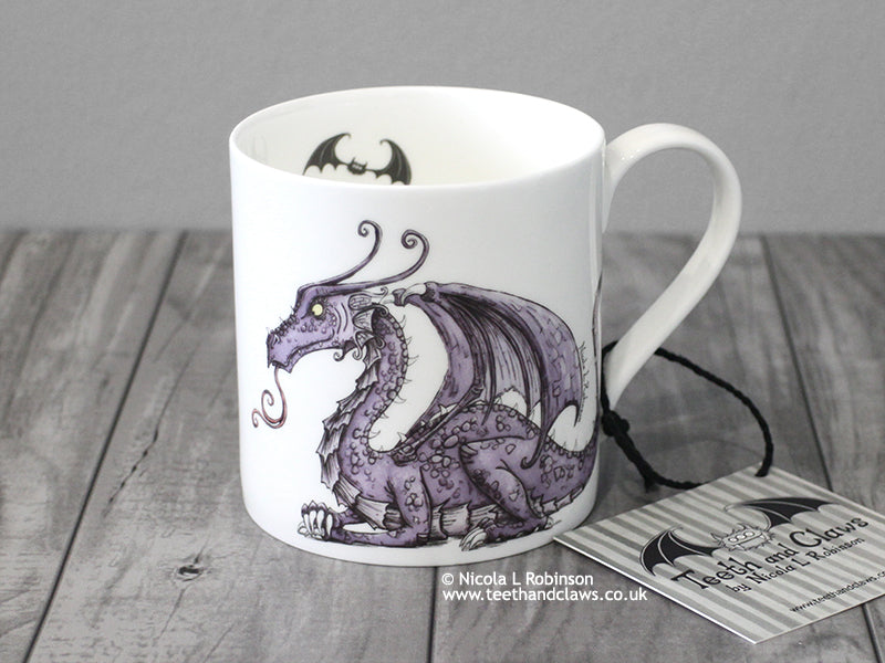 Dragon mug. English Fine Bone China Mother Dragon © Nicola L Robinson | Teeth and Claws